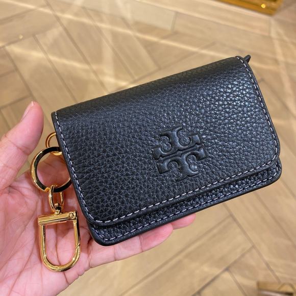 Tory Burch Thea Flap Card Case 159428 Black - Picture 1 of 4